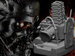 R&eacute;plica do busto do Terminator T-600 Modelo de Impressão 3D