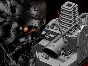 Terminator T-600 bust Replica Modelo de Impressão 3D