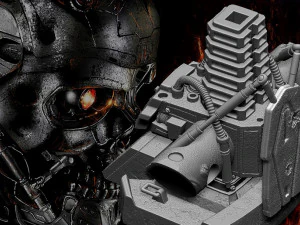 R&eacute;plica do busto do Terminator T-600 Modelo de Impressão 3D