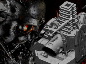 Terminator T-600 bust Replica Modelo de Impressão 3D