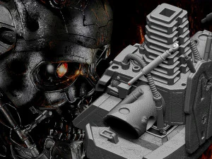 R&eacute;plica do busto do Terminator T-600 Modelo de Impressão 3D