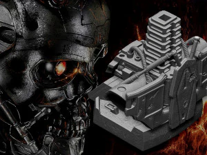 R&eacute;plica do busto do Terminator T-600 Modelo de Impressão 3D
