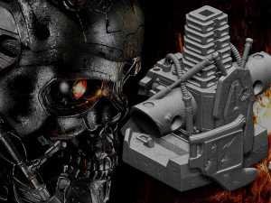 R&eacute;plica do busto do Terminator T-600 Modelo de Impressão 3D
