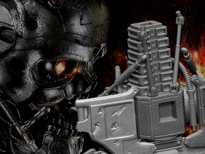 R&eacute;plica do busto do Terminator T-600 Modelo de Impressão 3D