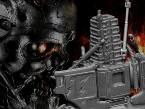 R&eacute;plica do busto do Terminator T-600 Modelo de Impressão 3D