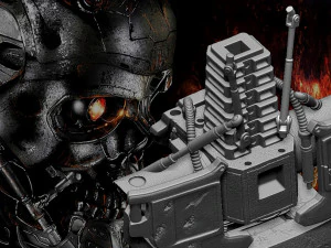 R&eacute;plica do busto do Terminator T-600 Modelo de Impressão 3D