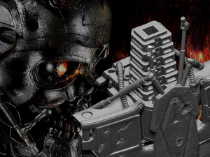 R&eacute;plica do busto do Terminator T-600 Modelo de Impressão 3D