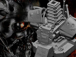 R&eacute;plica do busto do Terminator T-600 Modelo de Impressão 3D