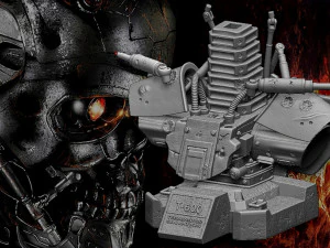 R&eacute;plica do busto do Terminator T-600 Modelo de Impressão 3D