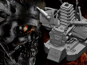 R&eacute;plica do busto do Terminator T-600 Modelo de Impressão 3D