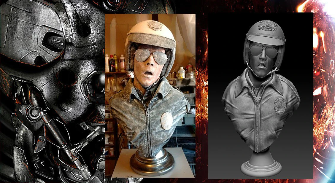 Terminator 2 T-1000 bust replica 3D Print Model .c4d .max .obj .3ds .fbx .stl .blend 