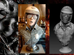 Terminator 2 T-1000 bust replica 3D Print Model