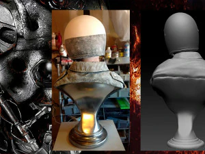 Terminator 2 T-1000 bust replica 3D Print Model