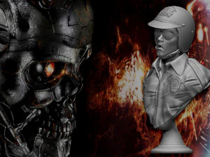 Terminator 2 T-1000 bust replica 3D Print Model