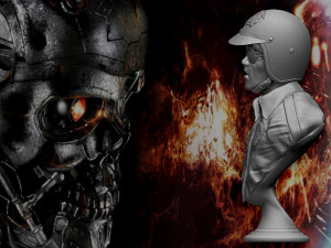 Terminator 2 T-1000 bust replica 3D Print Model