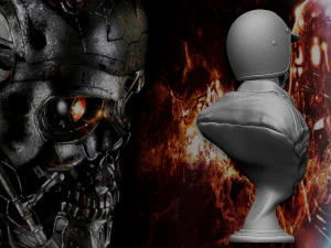 Terminator 2 T-1000 bust replica 3D Print Model