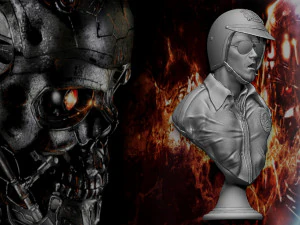 Terminator 2 T-1000 bust replica 3D Print Model