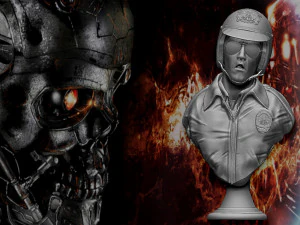 Terminator 2 T-1000 bust replica 3D Print Model