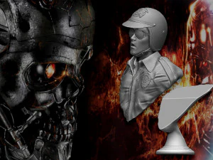 Terminator 2 T-1000 bust replica 3D Print Model