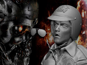 Terminator 2 T-1000 bust replica 3D Print Model