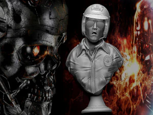 Terminator 2 T-1000 bust replica 3D Print Model