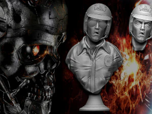 Terminator 2 T-1000 bust replica 3D Print Model