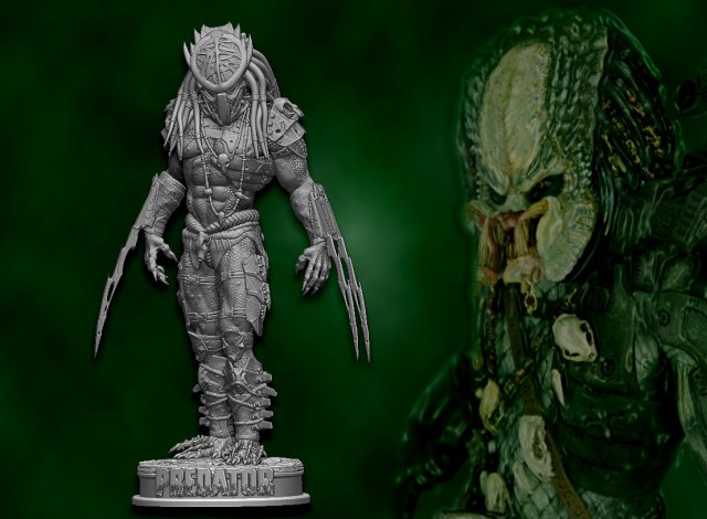 Predator Swordsman 3D Print Model .c4d .max .obj .3ds .fbx .stl .blend 