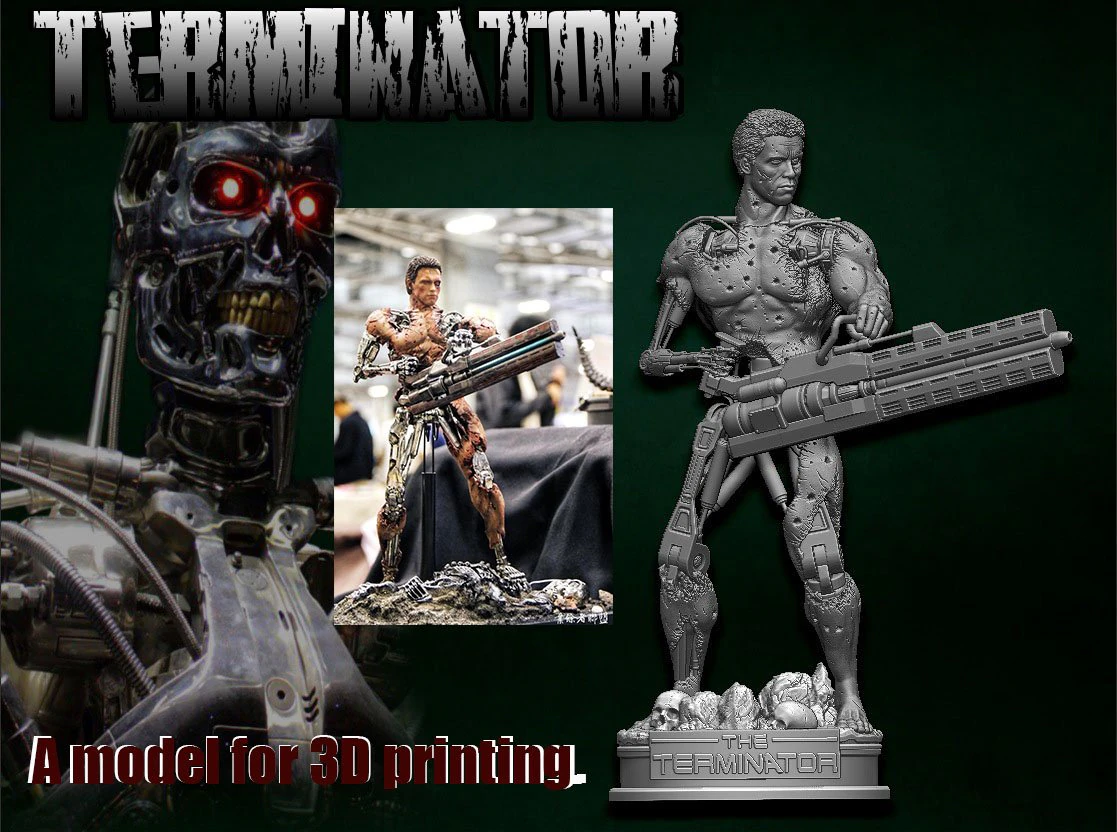 The Terminator 3D Print Model .c4d .max .obj .3ds .fbx .stl .blend 