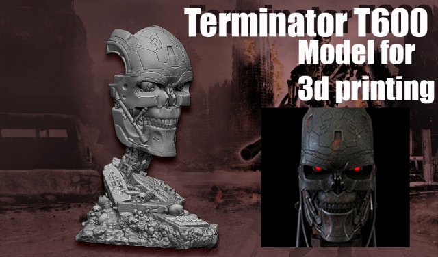Terminator T-600- Replica 3D 打印模型 .c4d .max .obj .3ds .fbx .stl .blend 