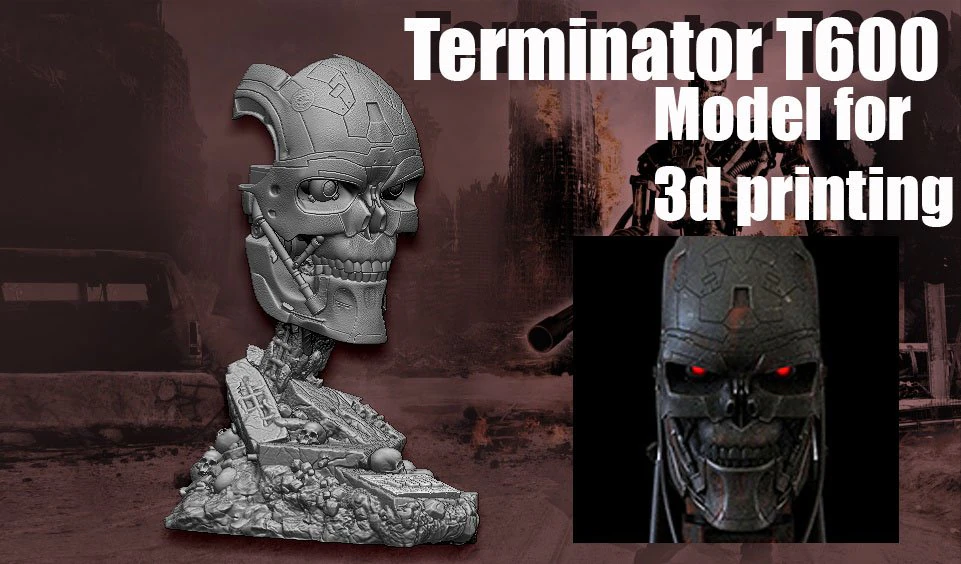 Terminator T-600- Replica 3D Print Model .c4d .max .obj .3ds .fbx .stl .blend