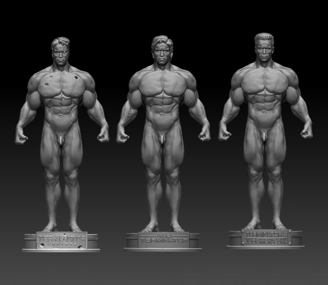 Terminator package of three models 3D Print Model .c4d .max .obj .3ds .fbx .stl .blend 