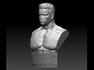 Terminator 2 Judgment Day 1991 Bust Model Cetak 3D