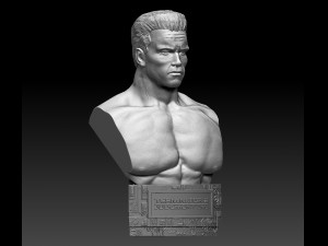 Terminator 2 Judgment Day 1991 Bust Model Cetak 3D