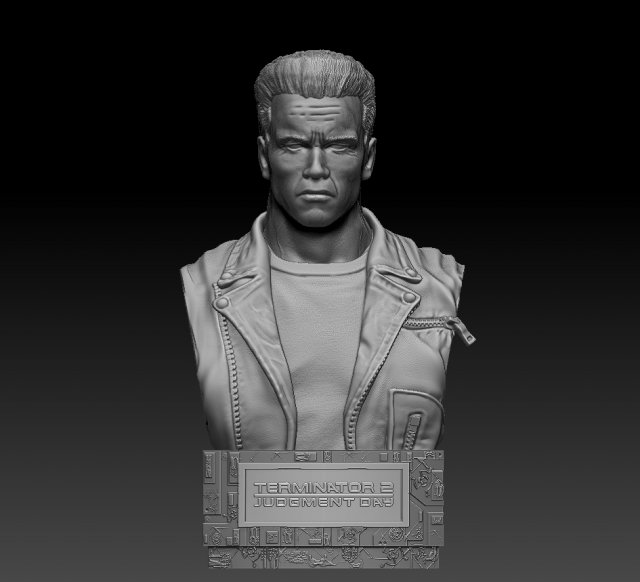 Terminator 2 Judgment Day Bust Modelo de Impressão 3D .c4d .max .obj .3ds .fbx .stl .blend