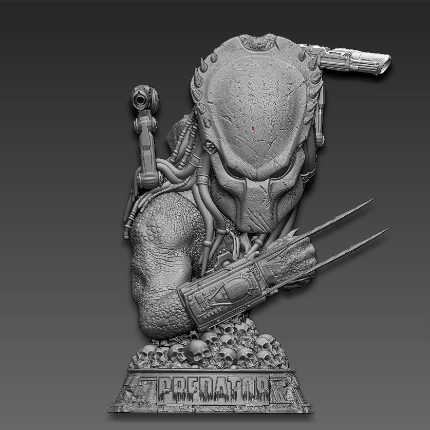 Predator Wolf Bust 3D Print Model .c4d .max .obj .3ds .fbx .stl .blend 