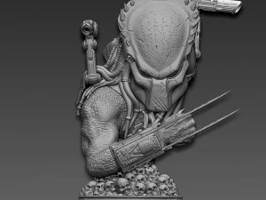 Predator Wolf Bust 3D Print Model