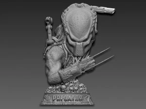 Predator Wolf Bust 3D Print Model