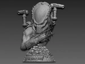 Predator Wolf Bust 3D Print Model