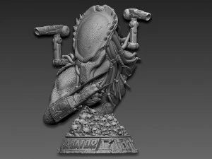 Predator Wolf Bust 3D Print Model