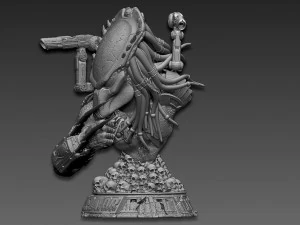 Predator Wolf Bust 3D Print Model