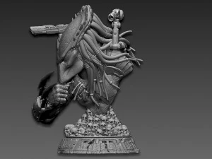 Predator Wolf Bust 3D Print Model