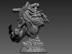 Predator Wolf Bust 3D Print Model