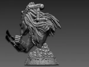 Predator Wolf Bust 3D Print Model