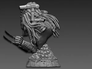Predator Wolf Bust 3D Print Model