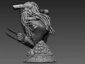 Predator Wolf Bust 3D Print Model