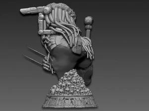 Predator Wolf Bust 3D Print Model