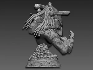 Predator Wolf Bust 3D Print Model