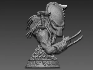 Predator Wolf Bust 3D Print Model
