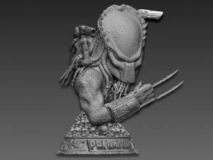Predator Wolf Bust 3D Print Model