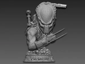 Predator Wolf Bust 3D Print Model